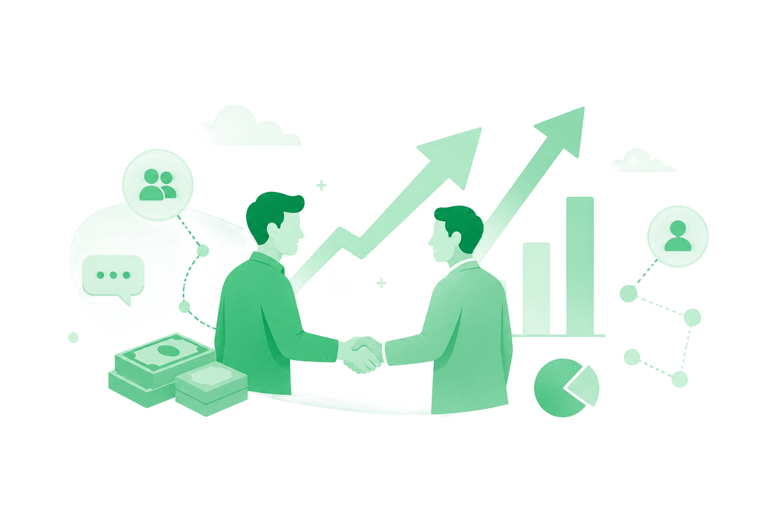Ilustración de partnership y crecimiento