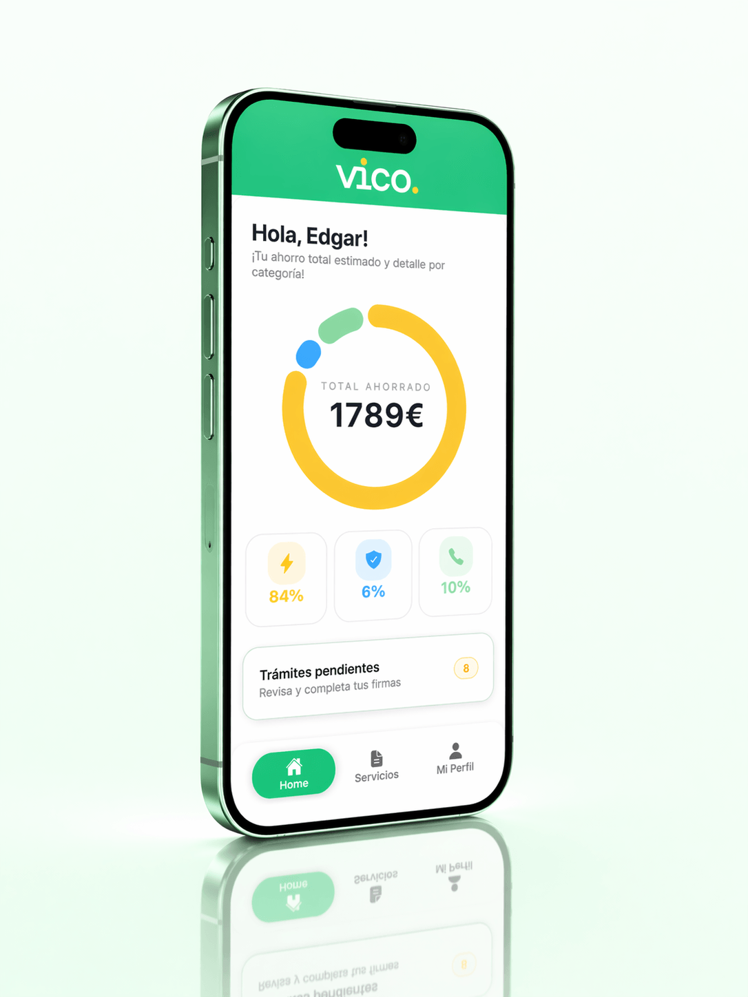 VICO App — pantalla de inicio