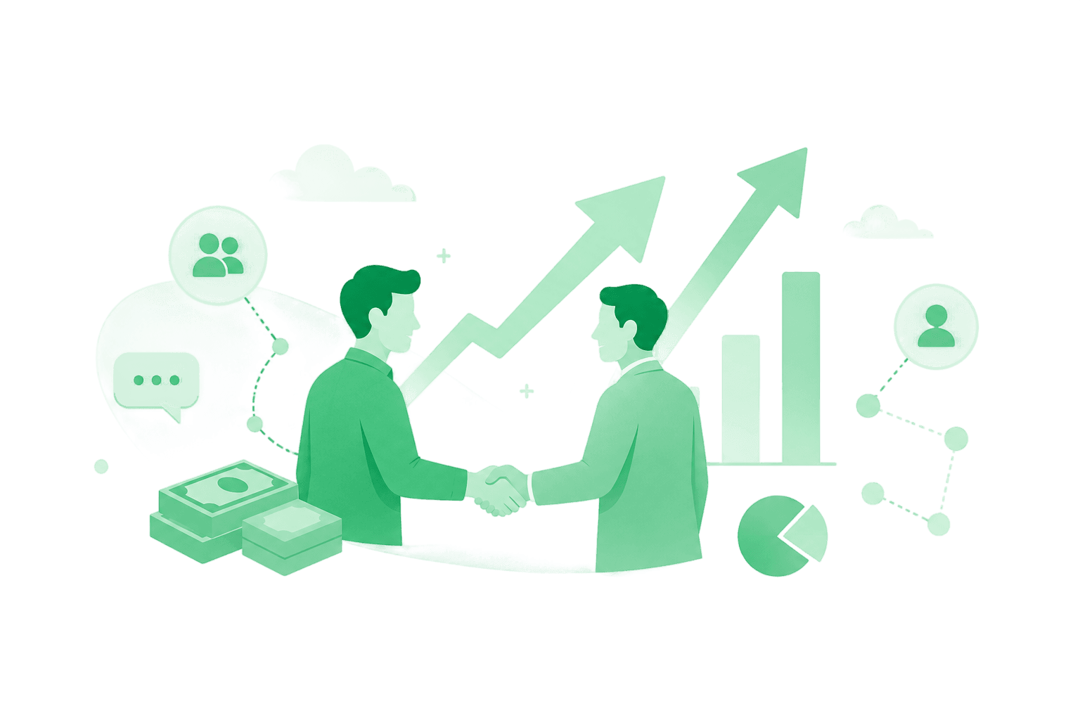Ilustración de partnership y crecimiento